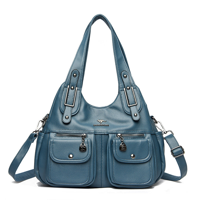 Women's Large Capacity Solid Color Crossbody Shoulder Handbag