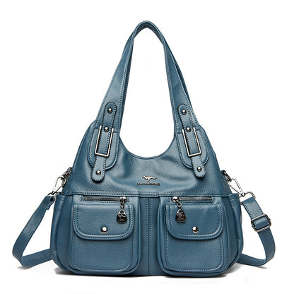 Women's Large Capacity Solid Color Crossbody Shoulder Handbag