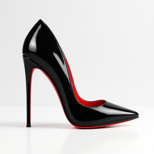 Women's Red Bottom Heels - Black Stiletto Heel Pumps - LAKD London