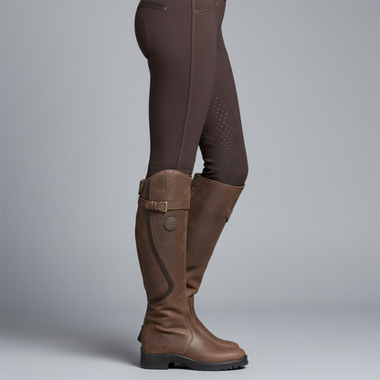 Women's Waterproof Leather Riding Boots - Below Knee Orthopaedic Shoe - LAKD London