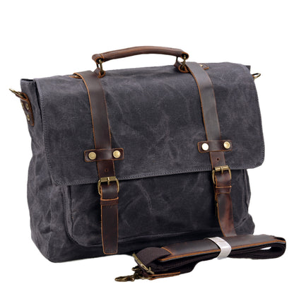 Men's Business Travel Crossbody Bag Canvas Document Shoulder Carry - LAKD London