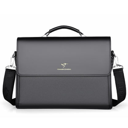 Men's Horizontal Leather Briefcase Professional Business Laptop Work Bag - LAKD London