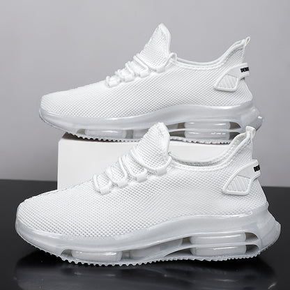 Men's Woven Mesh Height Increasing Sports Casual Sneakers - LAKD London