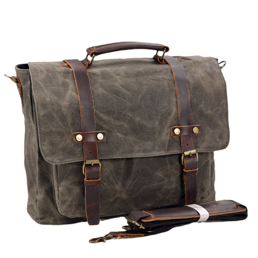 Men's Business Travel Crossbody Bag Canvas Document Shoulder Carry - LAKD London