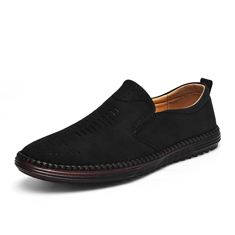 Men's Outdoor Suede Leather Casual Flat Slip On Shoes - LAKD London