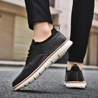 Men's British Leather Shoes Casual Fashion Comfortable Business Style
