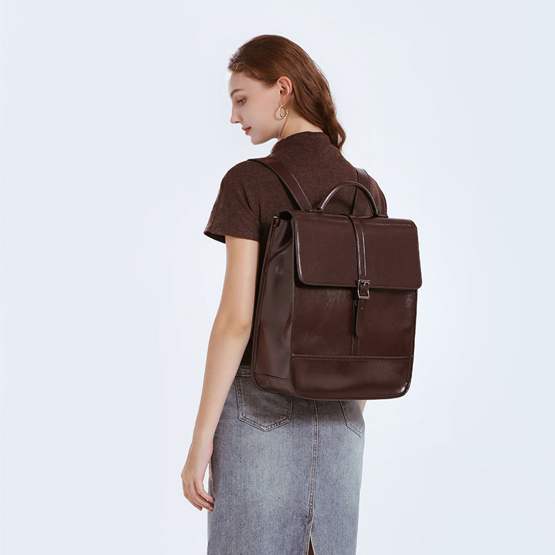 Women's British Style Waterproof Leather Travel Backpack Vintage - LAKD London