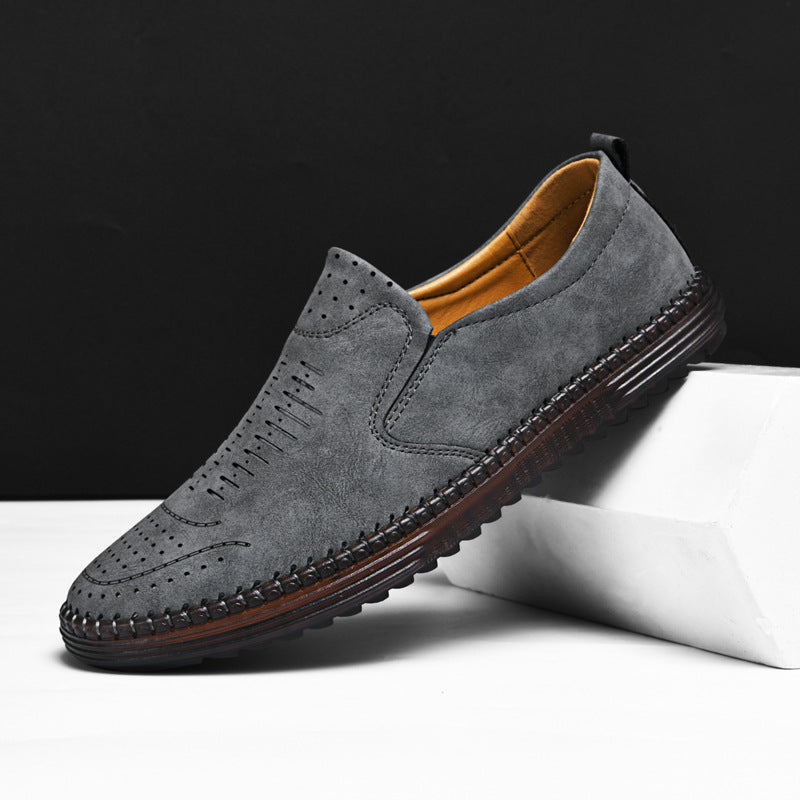 Men's Outdoor Suede Leather Casual Flat Slip On Shoes - LAKD London