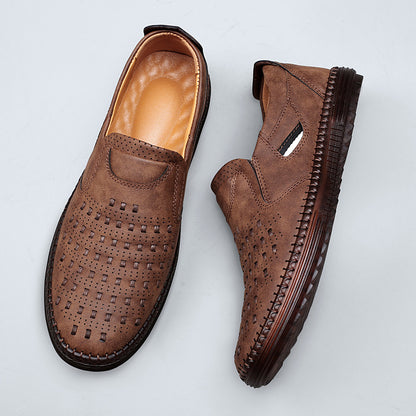 Men's Outdoor Handmade Leather Slip On Outdoor Leisure Shoes - LAKD London