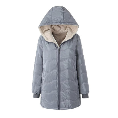 Women's Hooded Fleece Lined Winter Warm Keeping Jacket With Pockets - LAKD London