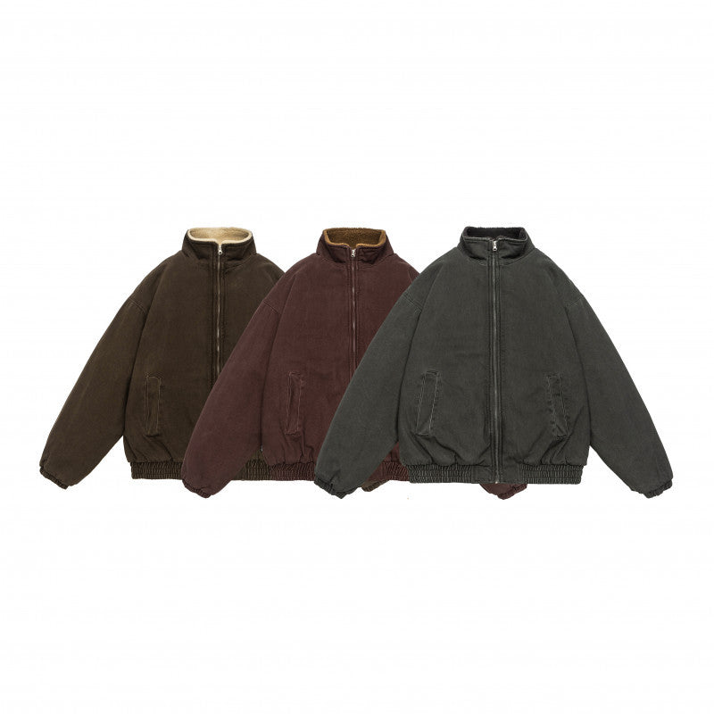 Men's Lamb Wool Lined Winter Cardigan Jacket Warm Casual - LAKD London