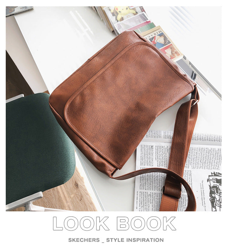Men's British Style Simple Vintage PU Leather Messenger Bag - LAKD London