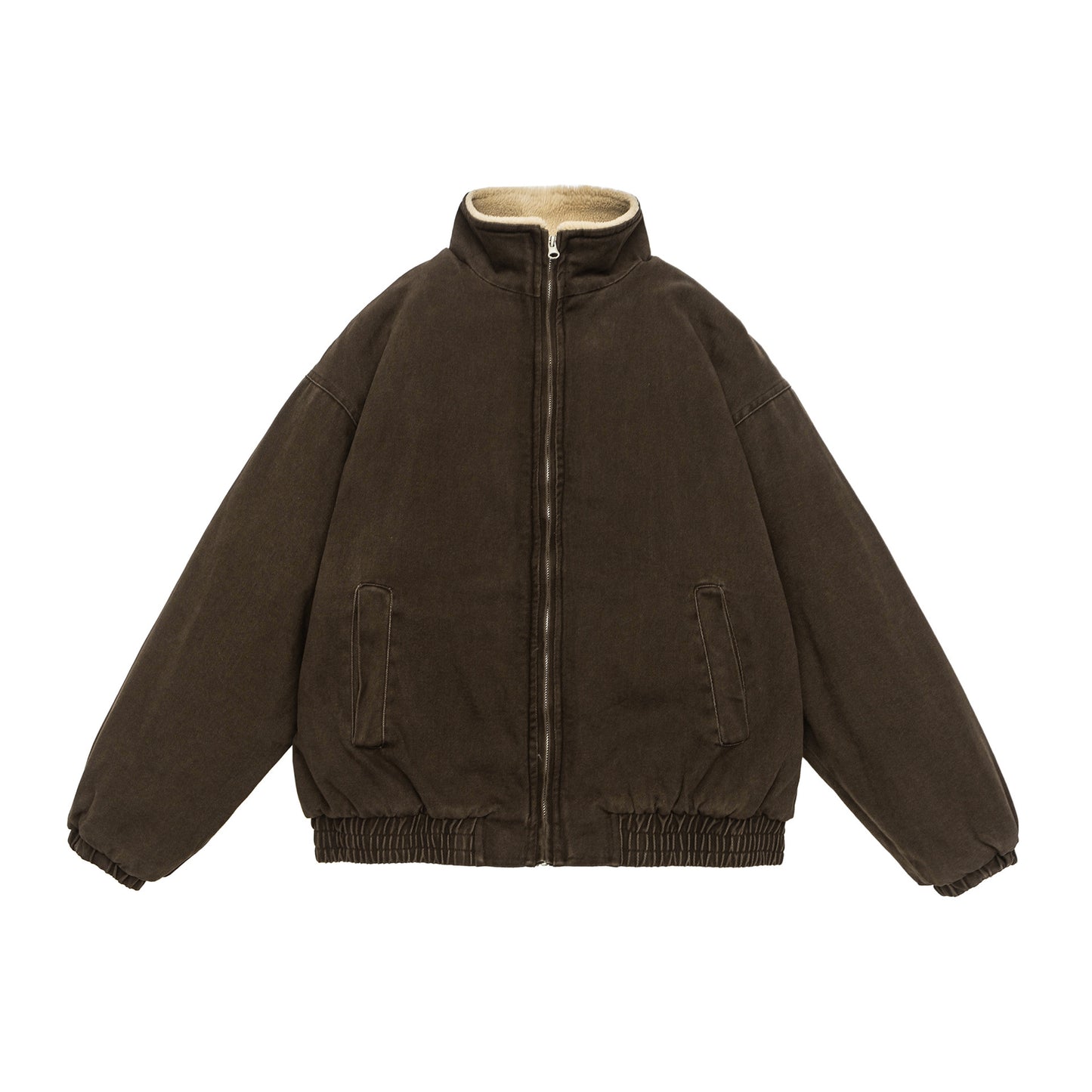 Men's Lamb Wool Lined Winter Cardigan Jacket Warm Casual - LAKD London