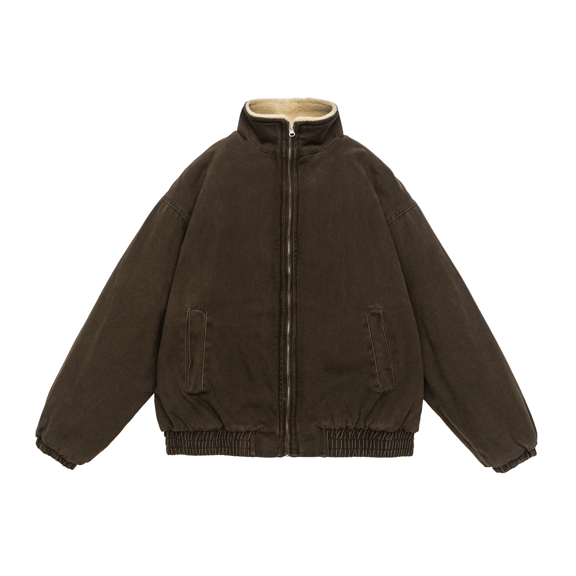 Men's Lamb Wool Lined Winter Cardigan Jacket Warm Casual - LAKD London
