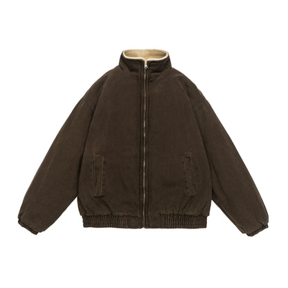 Men's Lamb Wool Lined Winter Cardigan Jacket Warm Casual - LAKD London
