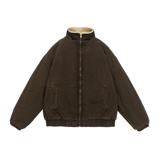 Men's Lamb Wool Lined Winter Cardigan Jacket Warm Casual - LAKD London