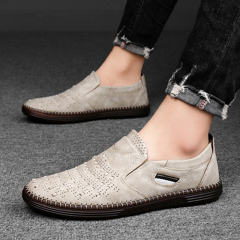 Men's Outdoor Handmade Leather Slip On Outdoor Leisure Shoes - LAKD London