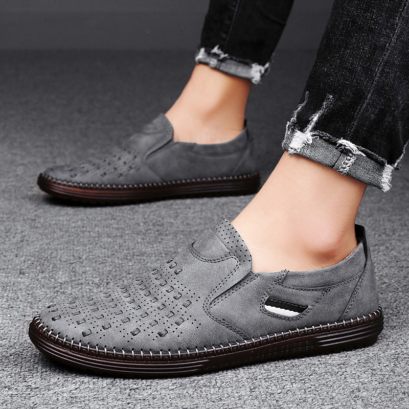 Men's Outdoor Handmade Leather Slip On Outdoor Leisure Shoes - LAKD London