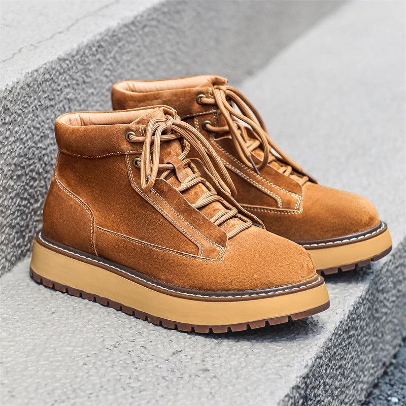 Men's Genuine Leather Platform Casual Retro Ankle Boots - LAKD London