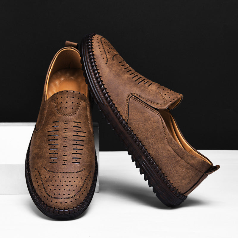 Men's Outdoor Suede Leather Casual Flat Slip On Shoes - LAKD London