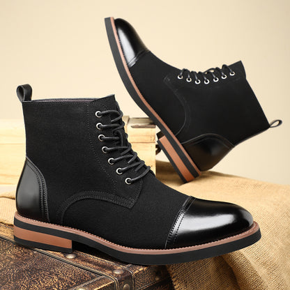 Men's Casual Leather Martin Boots Trendy Stylish All Match Footwear
