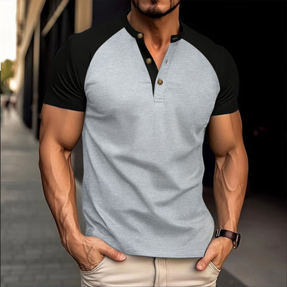Men's Casual Slim Fit Breathable Waffle Short Sleeve T-shirt - LAKD London