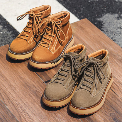 Men's Genuine Leather Platform Casual Retro Ankle Boots - LAKD London