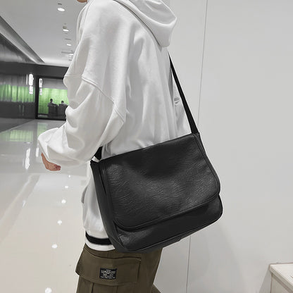 Men's British Style Simple Vintage PU Leather Messenger Bag - LAKD London