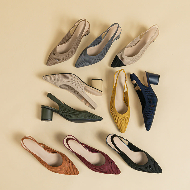 Women's Summer Hollow Knit Lightweight & Comfortable Elastic Sandals
