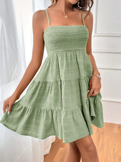 Women's Pure Colour Textured Dress High Waist All Matching Style - LAKD London