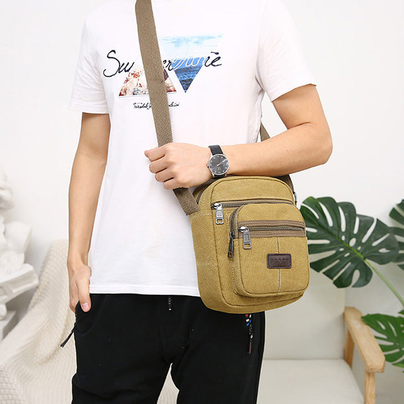Men's Retro Canvas Messenger Shoulder Bag Casual Everyday Crossbody - LAKD London