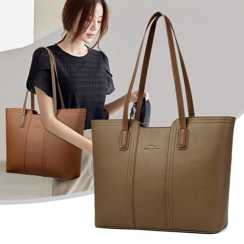 Women's One Shoulder Leather Handbag Elegant Business Casual Carry - LAKD London