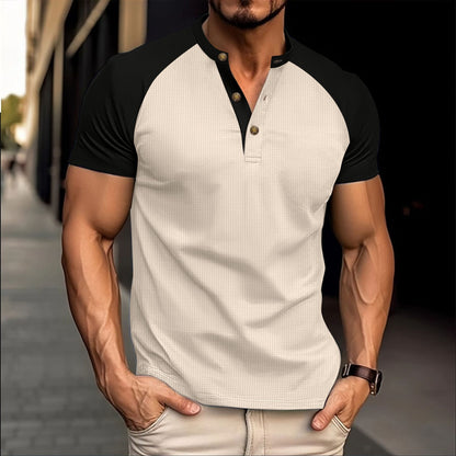 Men's Casual Slim Fit Breathable Waffle Short Sleeve T-shirt - LAKD London