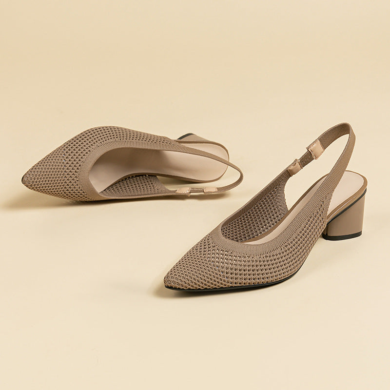 Women's Summer Hollow Knit Lightweight & Comfortable Elastic Sandals