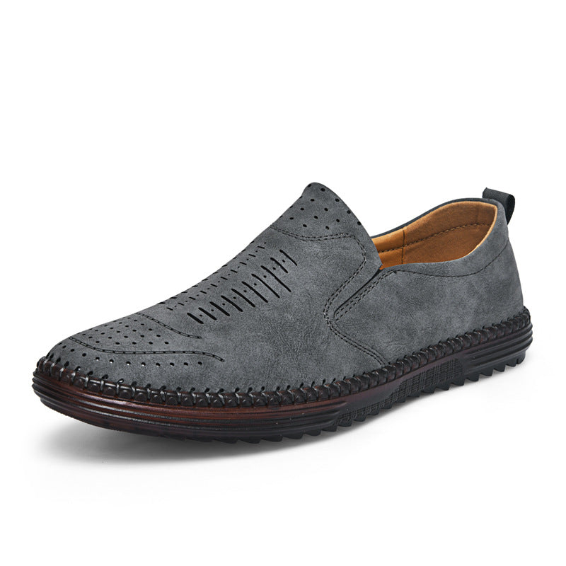 Men's Outdoor Suede Leather Casual Flat Slip On Shoes - LAKD London