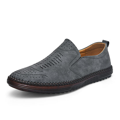 Men's Outdoor Suede Leather Casual Flat Slip On Shoes - LAKD London