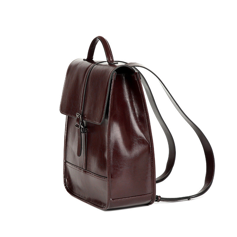 Women's British Style Waterproof Leather Travel Backpack Vintage - LAKD London