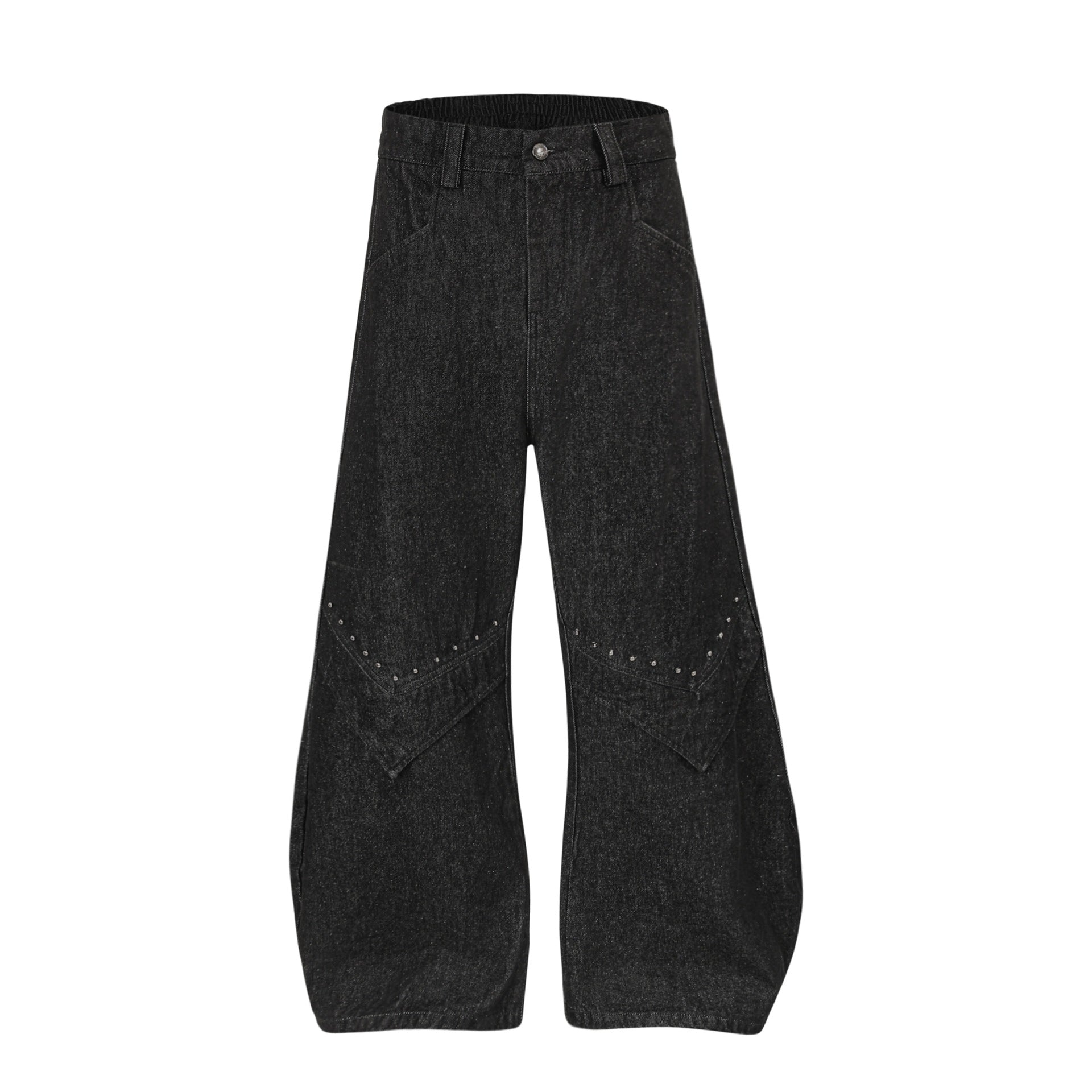 Men's American High Street Clean fit Design Rivet Loose Fit Jeans - LAKD London