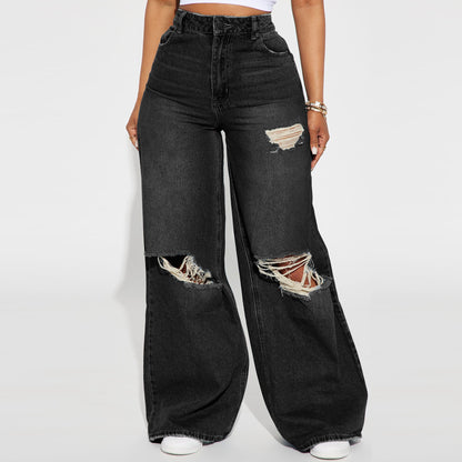 Women's Premium High Waist Wide Leg Street Style Jeans - LAKD London