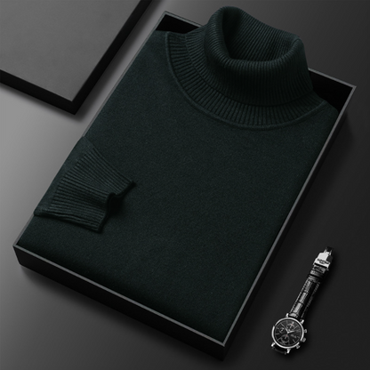 Men's Spring Solid Classic Turtleneck Knit Smart Casual Sweater
