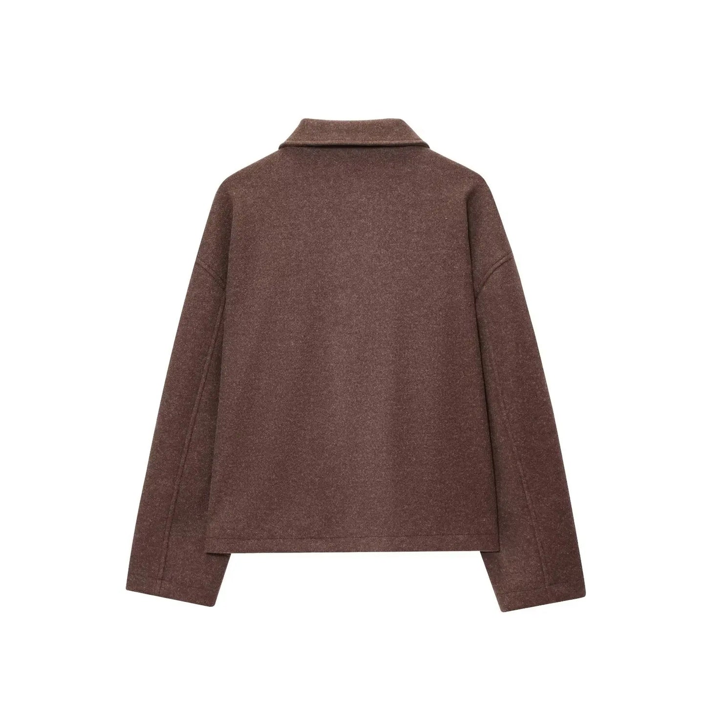 Women's Lapel Woolen Textured Casual Versatile Streetwear Jacket