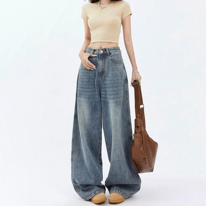 Women’s High Waist Wide Leg Loose Fit Denim Jeans