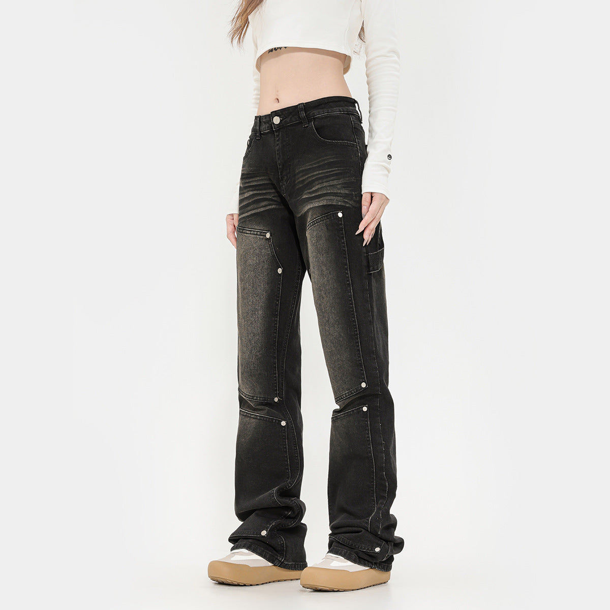 Women's Washed High Street Vintage Skinny Biker High Street Jeans - LAKD London