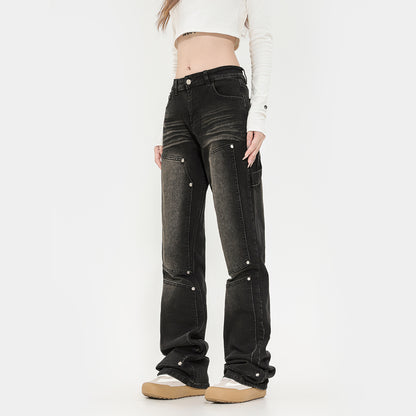 Women's Washed High Street Vintage Skinny Biker High Street Jeans - LAKD London