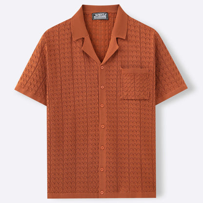 Men's Summer Half Sleeve Cuban Collar Knitted Polo Shirt - LAKD London