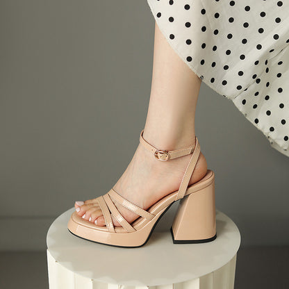 Womens European Style Roman High Heels | Glossy Event Shoes - LAKD London