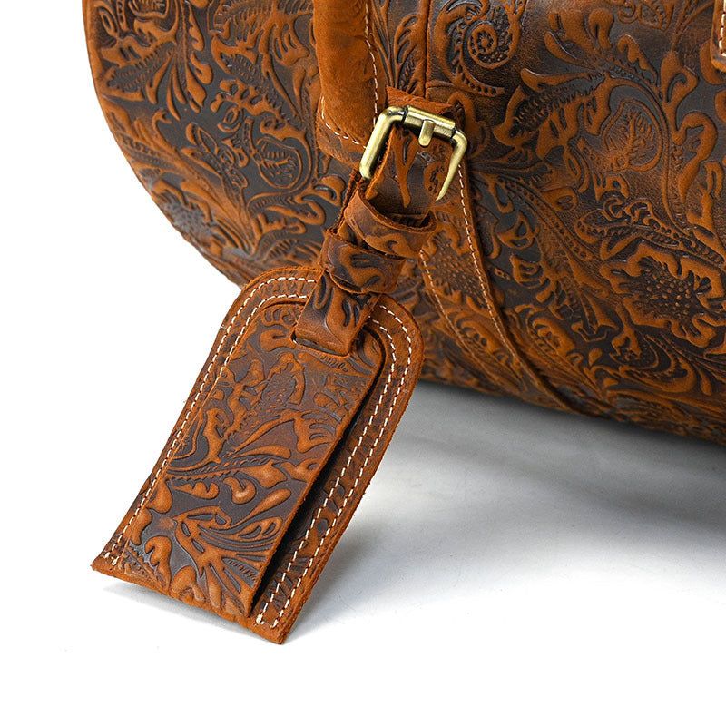 Men's Vintage Cowhide Leather Travel Gym Holdall Bag - LAKD London