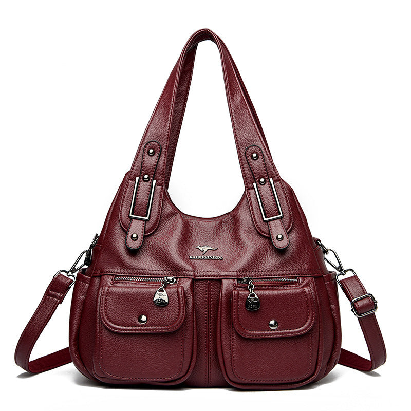 Women's Large Capacity Solid Color Crossbody Shoulder Handbag