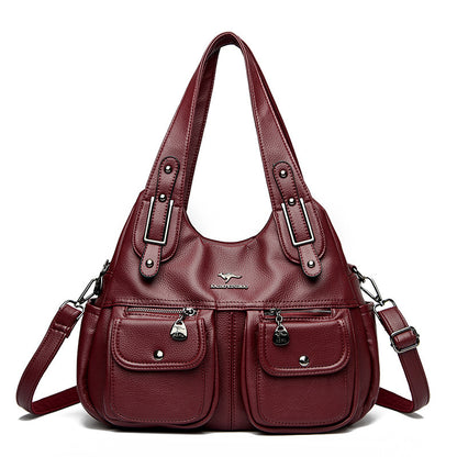 Women's Large Capacity Solid Color Crossbody Shoulder Handbag