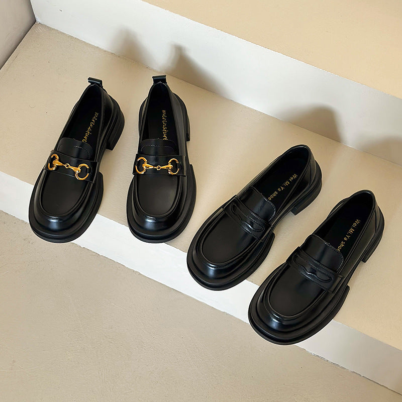 Women's One Pedal Metal Buckle Soft Thin Loafer Shoes